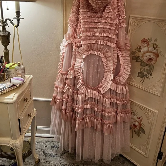 Needle & Thread Pink Hyacinth ruffle Gown for wedding/prom/balls - Picture 3 of 9
